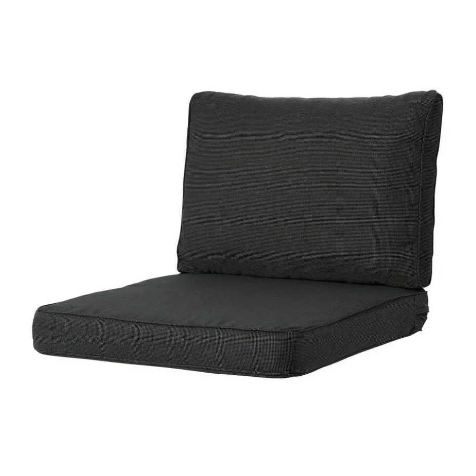 Madison - Lounge Rugkussen Rib black - Ca. 40x60 cm - Set van 2