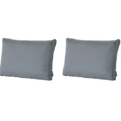 Madison - Lounge Rugkussen Rib grey - Ca. 40x60 cm - Set van 2