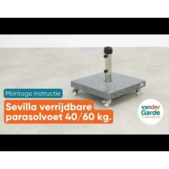 Madison Paros 2 Luxe stokparasol 3 m. rond - Taupe + Sevilla voet + hoes