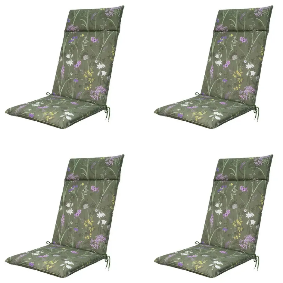 Madison - Tuinkussen Donna green canvas eco+ - Ca. 120x50 cm - Set van 4