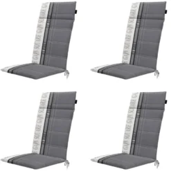Madison - Tuinkussen Madison garden grey - Ca. 120x50 cm - Set van 4