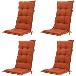 Madison - Tuinstoelkussen Hoge Rug Basic terra - Ca. 123x50 cm - Set van 4