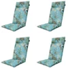 Madison - Tuinstoelkussen Hoge Rug Grasse aqua - Ca. 120x50 cm - Set van 4