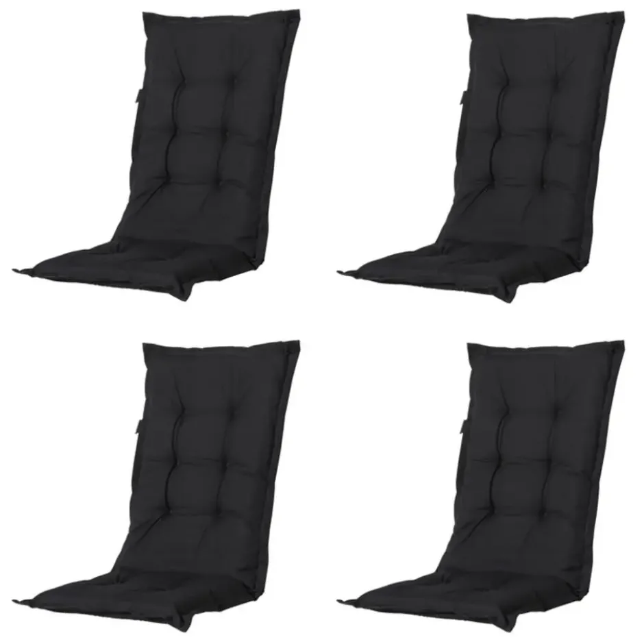 Madison - Tuinstoelkussen Hoge Rug Panama black - Ca. 123x50 cm - Set van 4