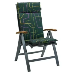 Madison - Tuinstoelkussen Hoge Rug Joah green - Ca. 120x50 cm - Set van 4