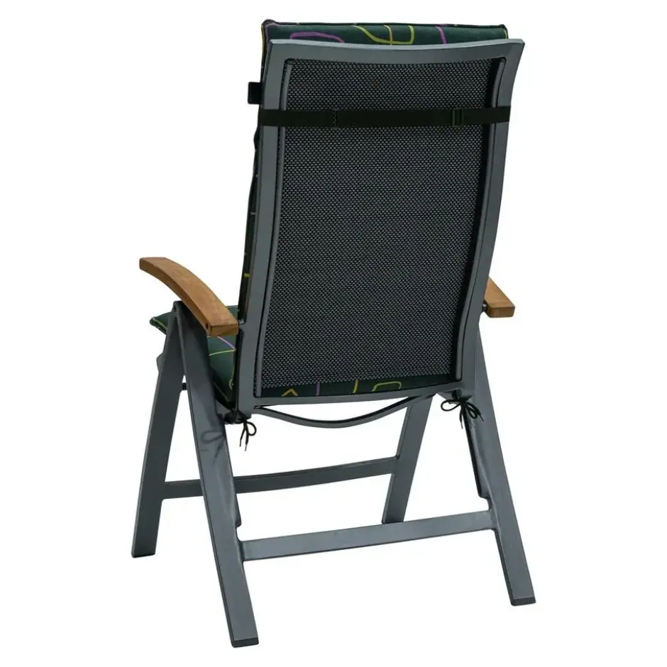 Madison - Tuinstoelkussen Hoge Rug Joah green - Ca. 120x50 cm - Set van 4