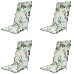 Madison - Tuinstoelkussen Hoge Rug Grasse green - Ca. 120x50 cm - Set van 4