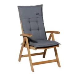 Madison Tuinstoelkussen Hoge Rug Rib Grijs
