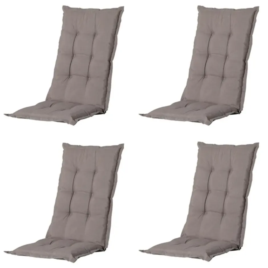 Madison - Tuinstoelkussen Lage Rug Panama jute - Ca. 105x50 cm - Set van 4