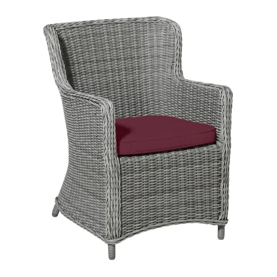 Madison - Zitkussen Wicker Bordeaux canvas eco+ - Ca. 48x48 cm - Set van 4