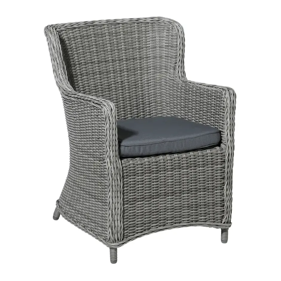 Madison - Zitkussen Wicker Rib grey - Ca. 48x48 cm - Set van 4