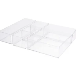 Make-up organizer - 6-vaks - transparant acryl - 30 x 22,5 x 5 cm