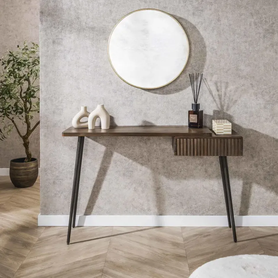 Make-up Tafel Bruin Acaciahout - 120x35x76cm - Carve
