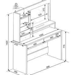 Make-uptafel Wish - wit