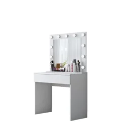 Make-up Tafel Wit - 90cm - Incl. Spiegel - Bengisu