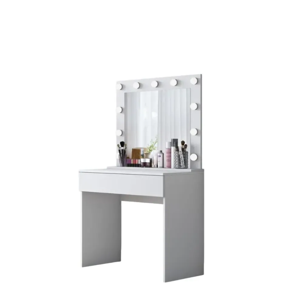 Make-up Tafel Wit - 90cm - Incl. Spiegel - Bengisu