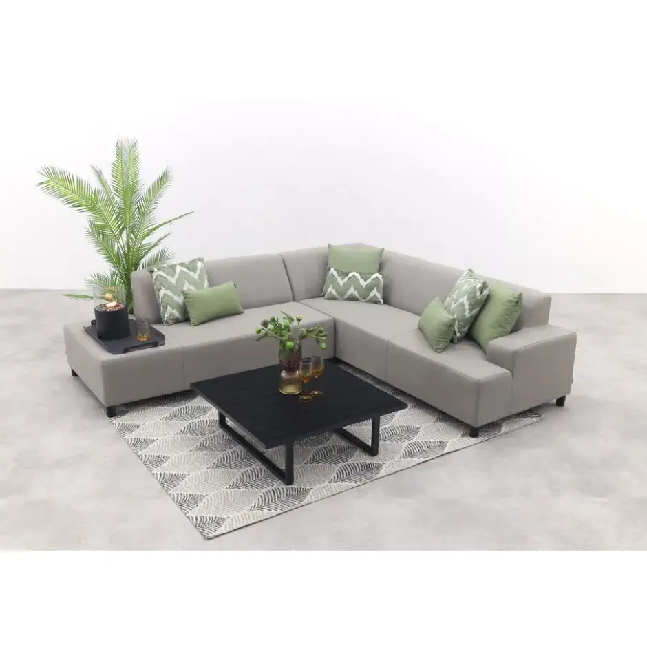 Malaga/Cuba - hoekbank loungeset chaise longue - taupe