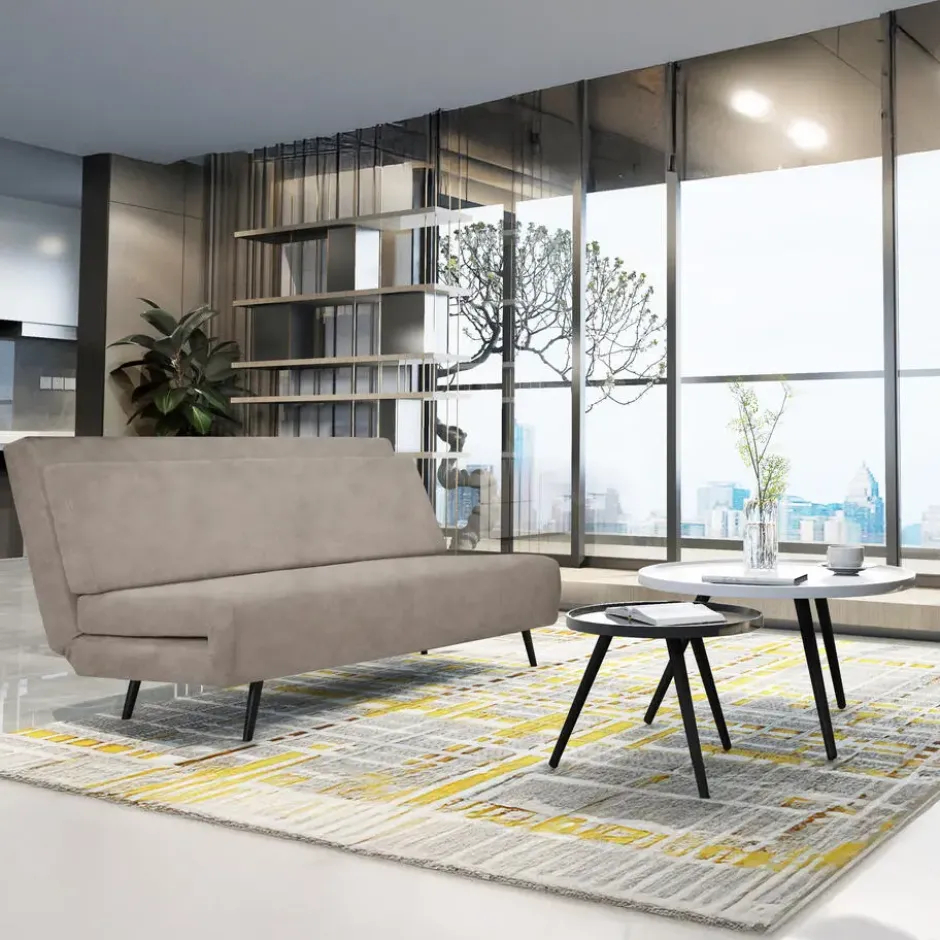 Mallory-Dagbed met opvouwbare functie in fluweel taupe