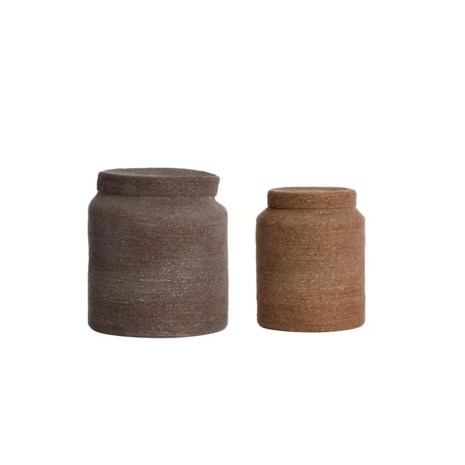 Mand Betania - Donkerbruin - Ø33cm - Set van 2
