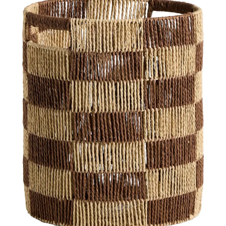 Mand Check - naturel/bruin - 40xØ34 cm