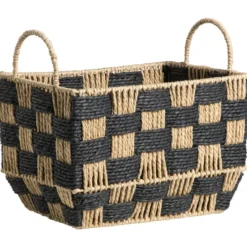 Mand Check naturel/zwart - 27x30x20 cm