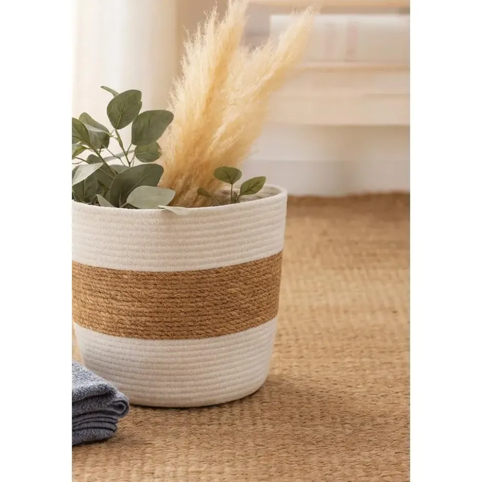 Mandenset (3-delig) van jute in bruin