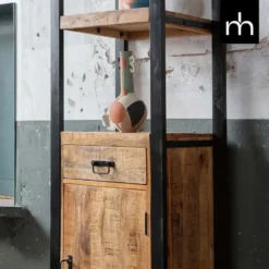 Mangohoutonline - Boekenkast Britt Met 1 Deur En 1 Lade Rechthoekig