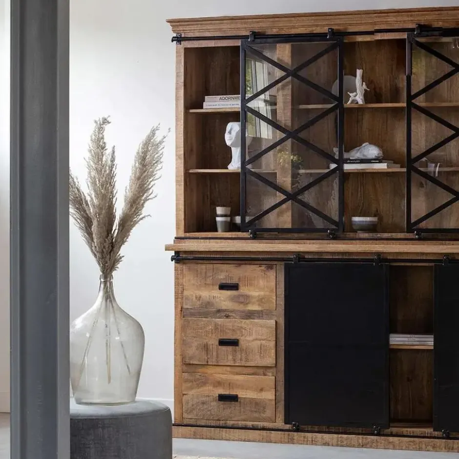 Mangohoutonline - Buffetkast Denver 200x220cm Rechthoekig Bruin