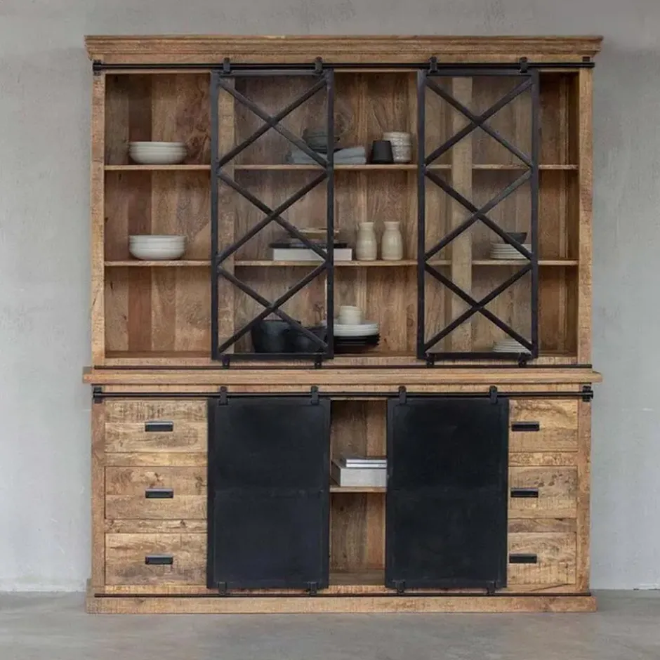 Mangohoutonline - Buffetkast Denver 200x220cm Rechthoekig Bruin