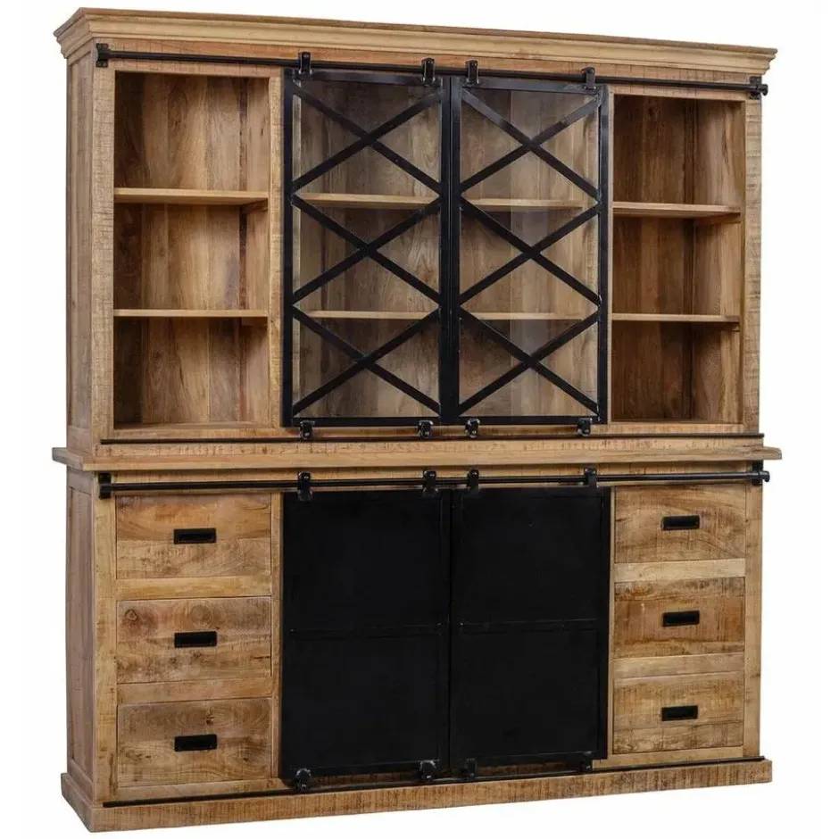 Mangohoutonline - Buffetkast Denver 200x220cm Rechthoekig Bruin