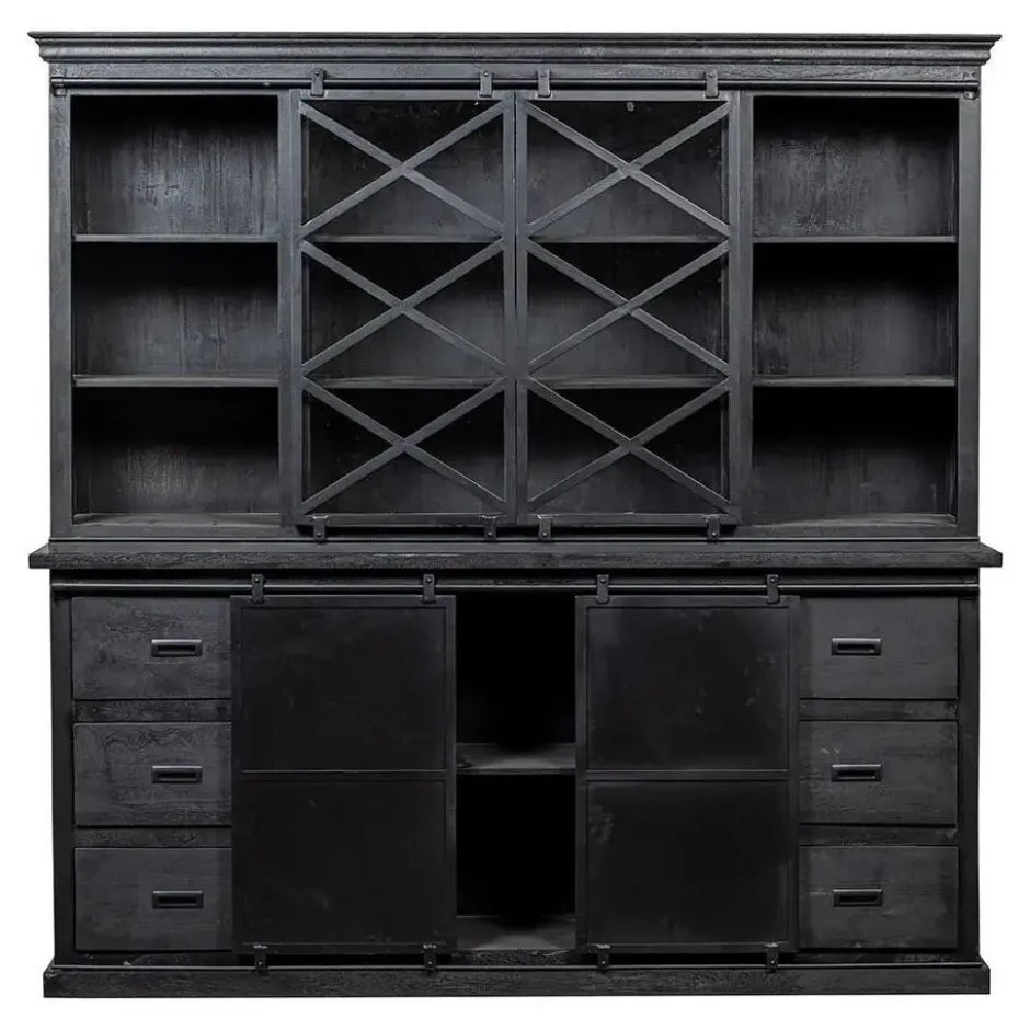 Mangohoutonline - Buffetkast Denver Black 200x220cm Rechthoekig