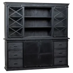 Mangohoutonline - Buffetkast Denver Black 200x220cm Rechthoekig