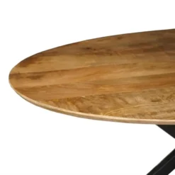 Mangohoutonline - Eettafel Bologna 160x90cm Ovaal - Bruin - Mahom