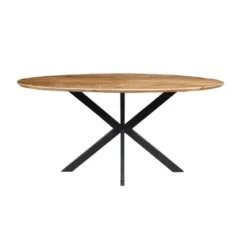 Mangohoutonline - Eettafel Bologna 160x90cm Ovaal - Bruin - Mahom
