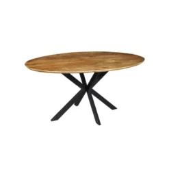 Mangohoutonline - Eettafel Bologna 160x90cm Ovaal - Bruin - Mahom