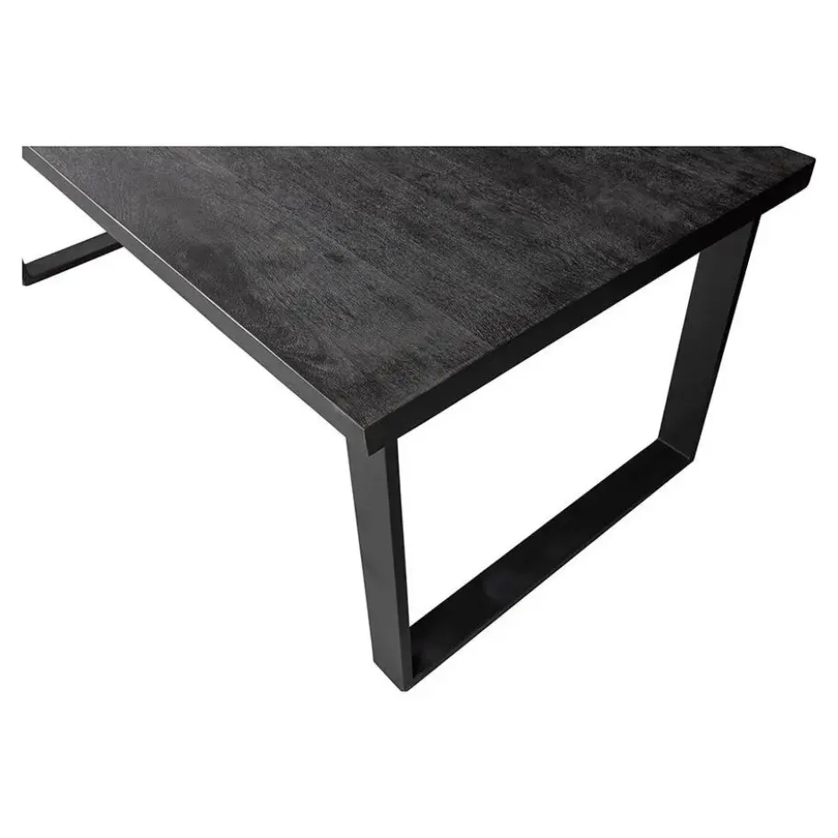 Mangohoutonline - Eettafel Britt Black 180x100cm Rechthoekig Zwart