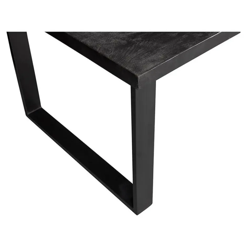 Mangohoutonline - Eettafel Britt Black 180x100cm Rechthoekig Zwart