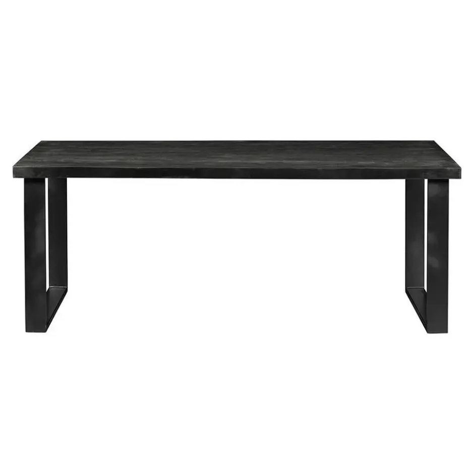 Mangohoutonline - Eettafel Britt Black 180x100cm Rechthoekig Zwart