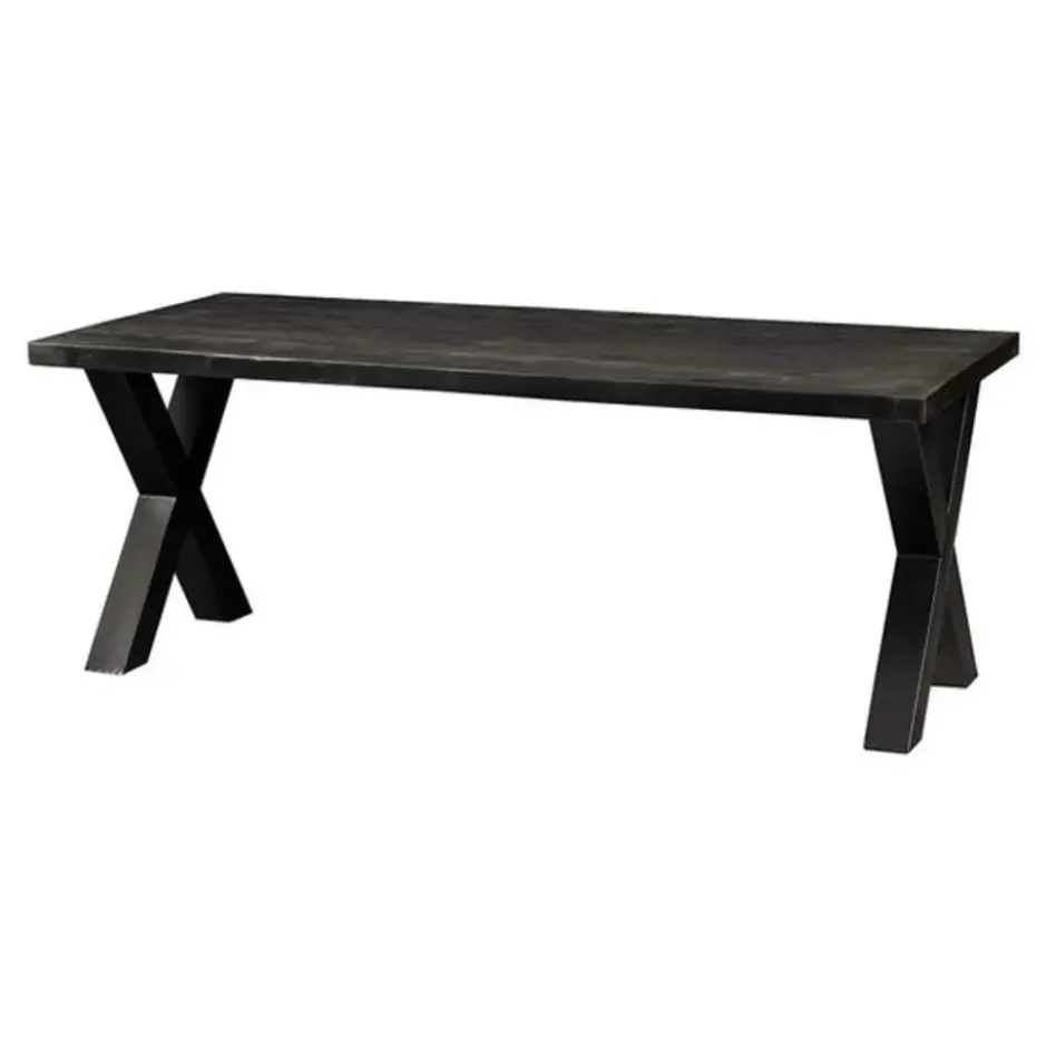 Mangohoutonline - Eettafel Columbus Black 240x100cm Rechthoekig