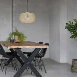Mangohoutonline - Eettafel Columbus 240x100cm Rechthoekig Bruin