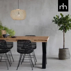 Mangohoutonline - Eettafel Columbus 200x100cm Rechthoekig Bruin