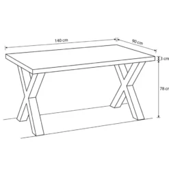Mangohoutonline - Eettafel Columbus 140x90cm Rechthoekig Bruin