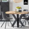 Mangohoutonline - Eettafel Madison 150cm Rond - Bruin - Mahom