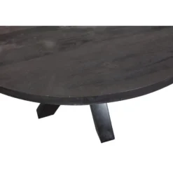 Mangohoutonline - Eettafel Madison Black Ø 110 Rond - Zwart - Mahom