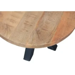 Mangohoutonline - Eettafel Madison 130cm Rond - Bruin - Mahom