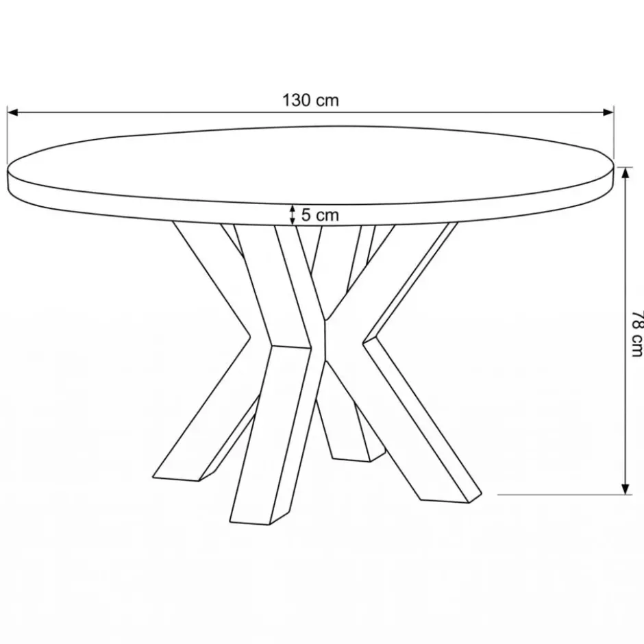 Mangohoutonline - Eettafel Madison 130cm Rond - Bruin - Mahom
