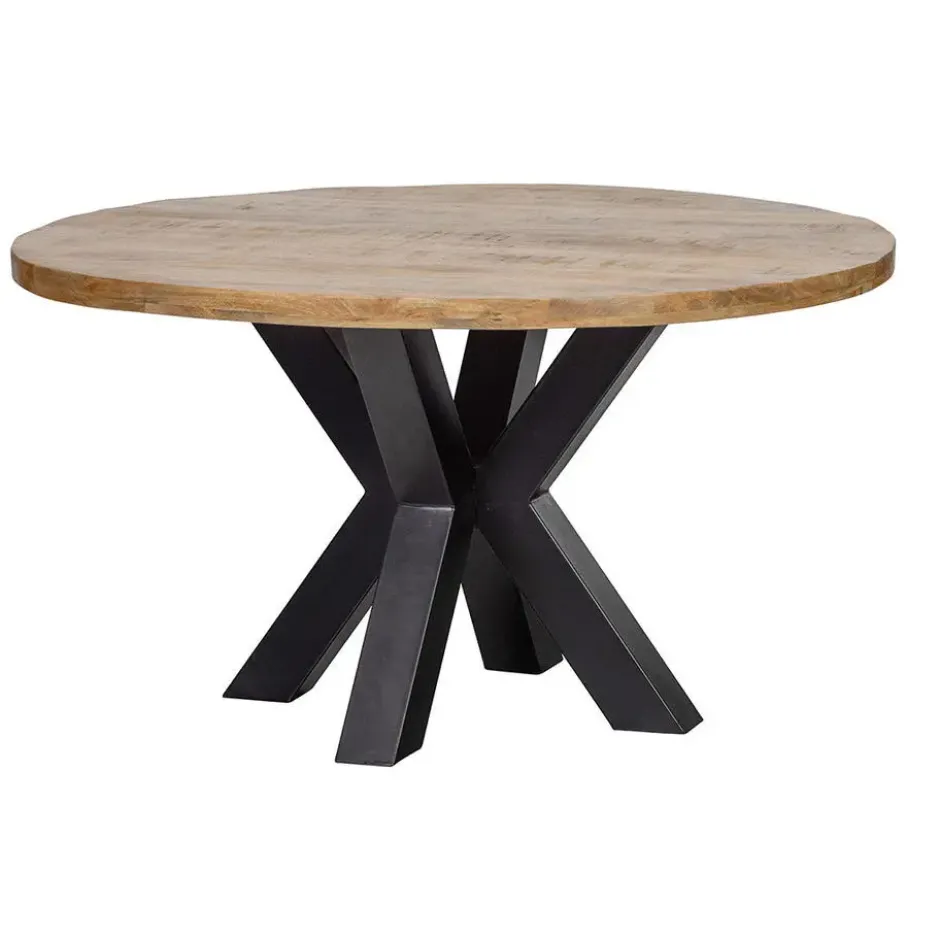 Mangohoutonline - Eettafel Madison 120cm Rond - Bruin - Mahom