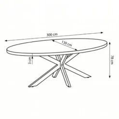 Mangohoutonline - Eettafel Memphis 140x90cm Rechthoekig Bruin