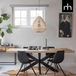 Mangohoutonline - Eettafel Memphis 200x100cm Rechthoekig Bruin