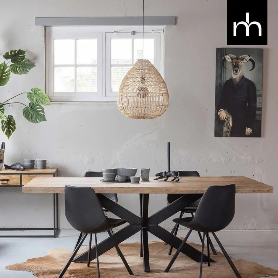 Mangohoutonline - Eettafel Memphis 200x100cm Rechthoekig Bruin